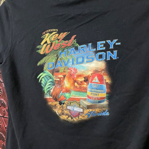 Harley-Davidson Key West V-Neck T-Shirt Black (Size Medium) - Picture 8 of 8